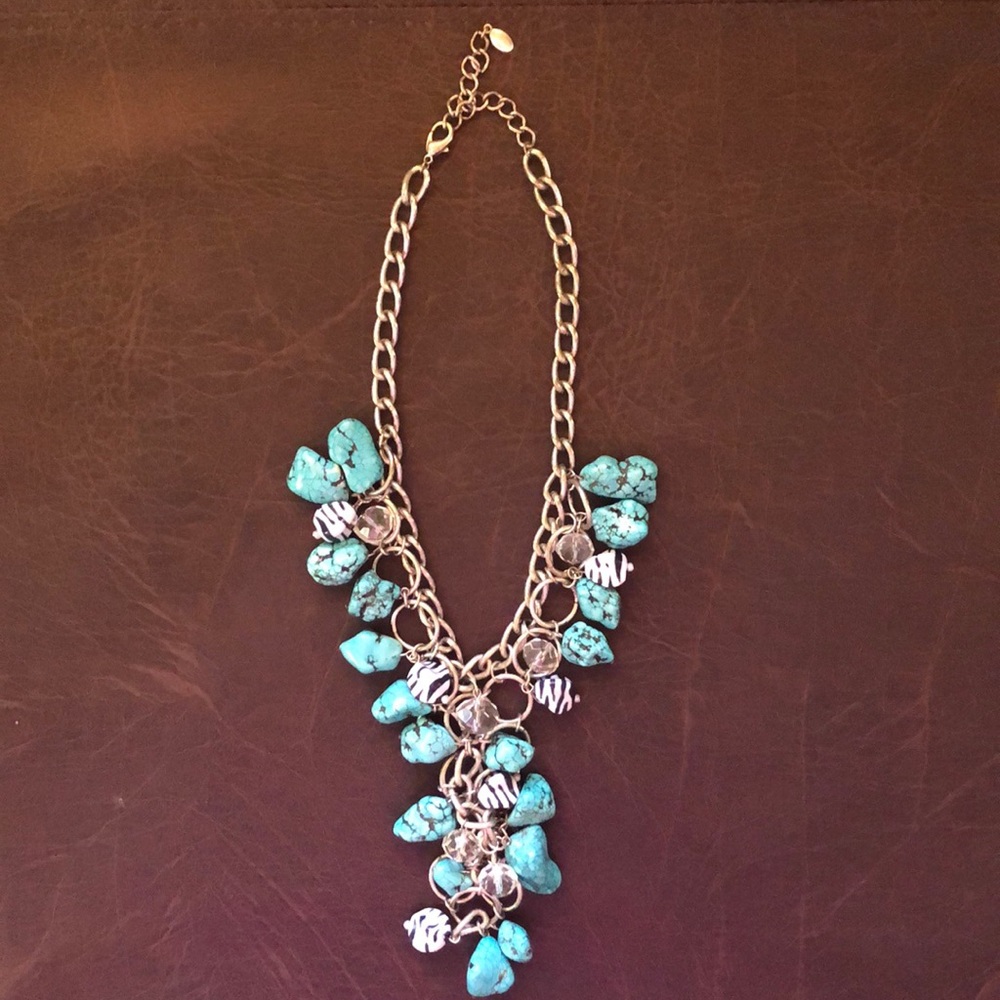 Turquoise and zebra stone necklace